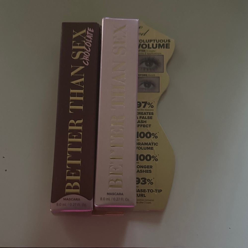 Too Faced Better Than Sex Mascara - Chocolate and Black FULL SIZE $20